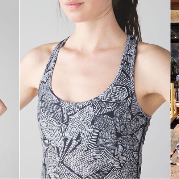 Lululemon Cool Racerback in Dottie Tribe White Black - Picture 4 of 9